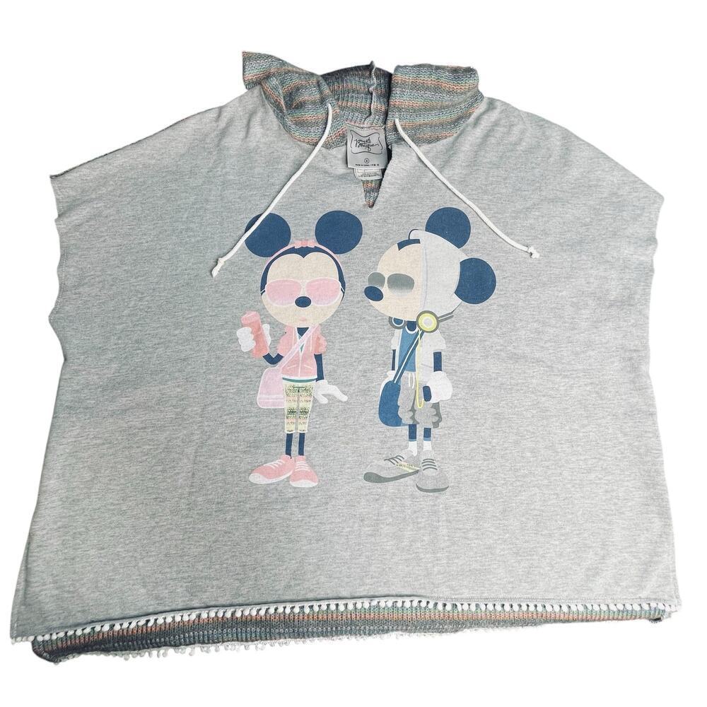 Disney Boutique Knitted Multicolor Sleeveless Mickey Minnie Mouse Hoodie size M - Picture 5 of 8